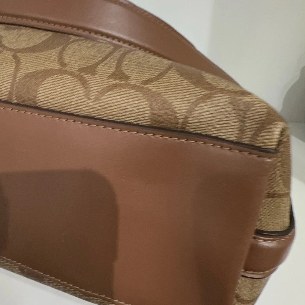 Coach Lewis 26 Canvas Monogram Crescent Shoulder Crossbody Women