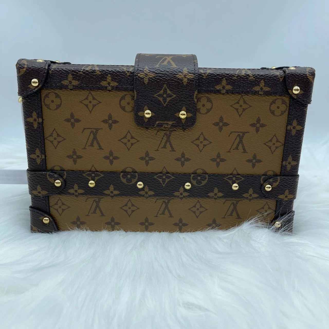 Louis Vuitton Monogram Canvas Caramel Trunk Shoulder Crossbody Bag For Women