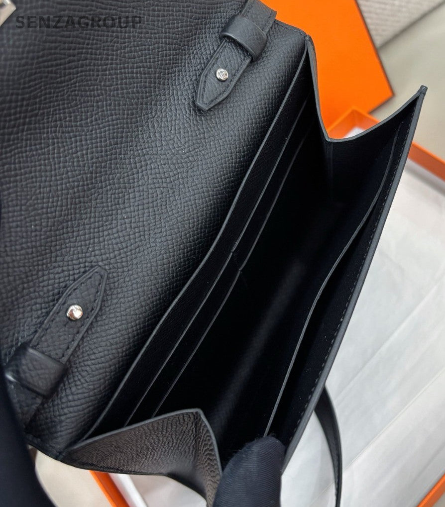 Hermes Clic16 Epsom Black Silver Crossbody Women Classic Fashion