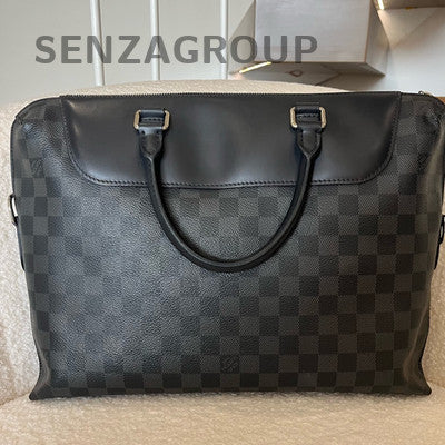 Louis Vuitton Damier Graphite Briefcase Messenger Bag Black Silver