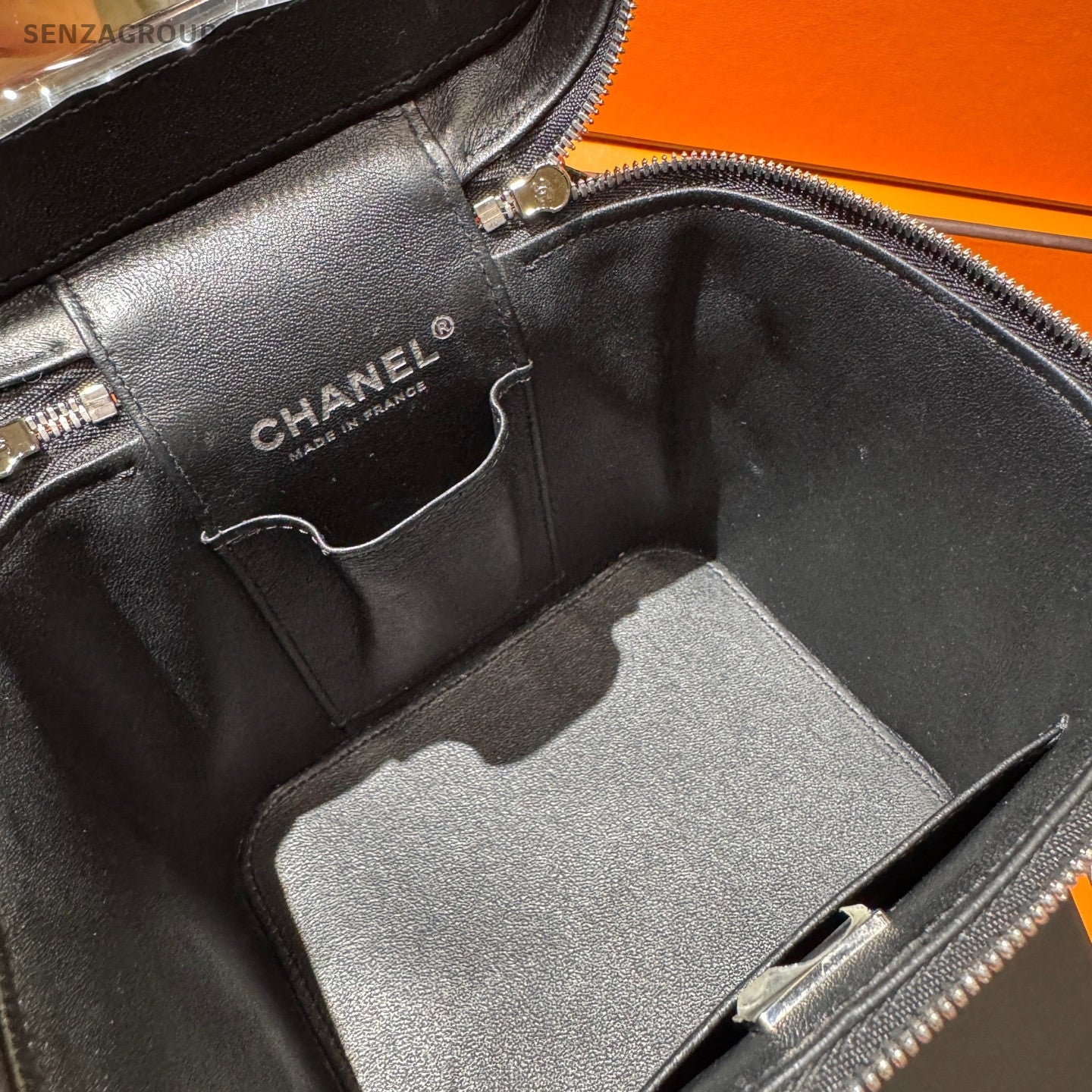 Chanel Black Silver Hardware Calfskin Chain Shoulder Bag Quilted Pattern