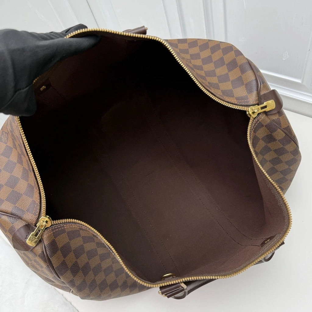 Louis Vuitton Keepall50 Dami<wbr/>er Ebene Top Handle Bag Brown Women