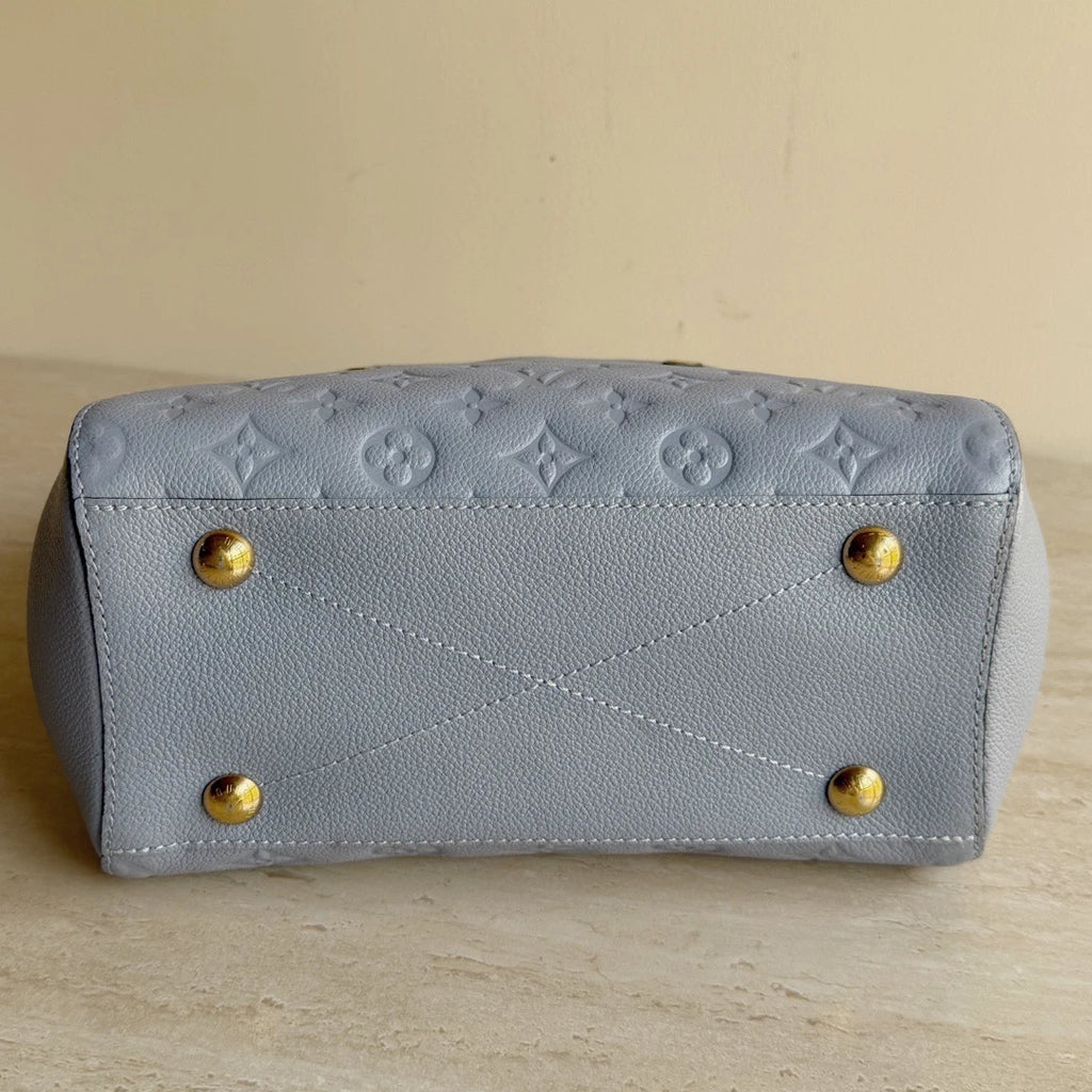 Louis Vuitton Montaigne BB Calfskin Monogram Empreinte Blue Handbag Crossbody