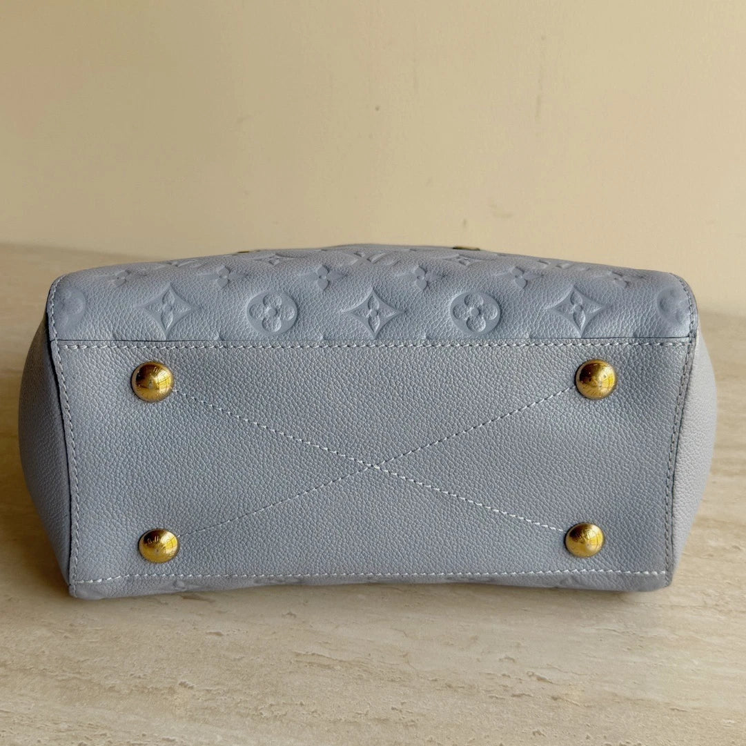 Louis Vuitton Montaigne BB Calfskin Monogram Empreinte Blue Handbag Crossbody