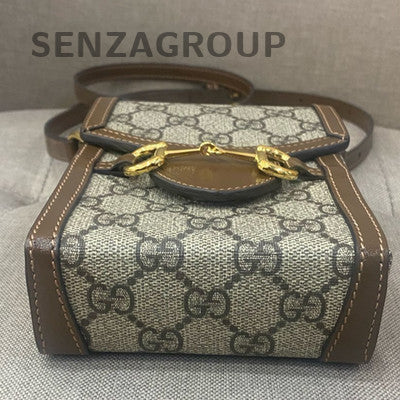 Gucci GG Marmont Phone Crossbody Bag Brown Beige Gold Hardware