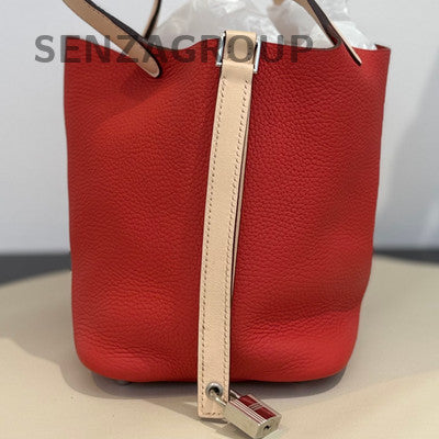Hermès Picotin 18 Red Silver Hardware Handbag - Fashion Women
