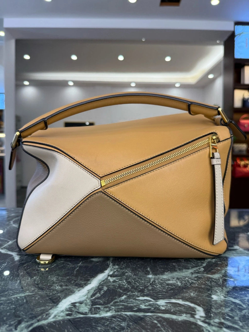 Loewe Multicolor Medium Puzzle Leather Shoulder Bag For Women