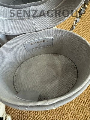 Chanel Quilted Grey Silver Hardware Chain Shoulder Crossbody Bag Women Fashion