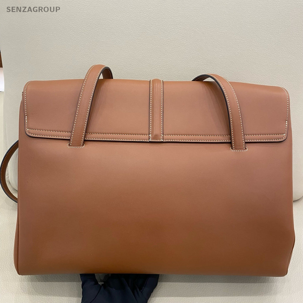 Celine Soft GM Shoulder Bag Brown Gold Unisex Adults Classic Designer