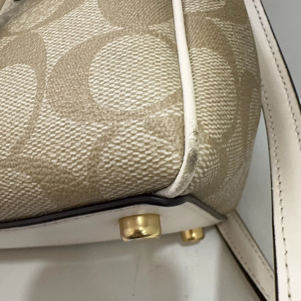 Coach Surrey Light Brown PVC Briefcase Shoulder Crossbody Handbag For Women