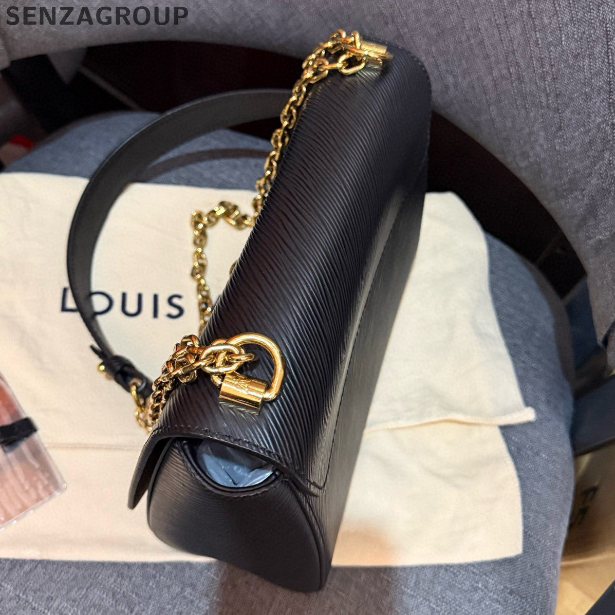 Louis Vuitton Epi Twist Medium Black Gold Chain Shoulder Bag Classic
