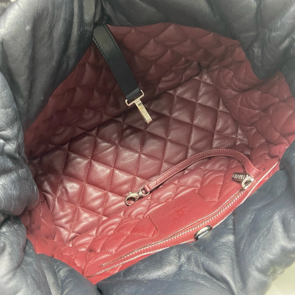 Chanel Black Lambskin Down Puffer Tote Bag For Women