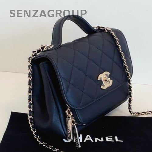 Chanel Affinity Chain Calfskin Diamond Shoulder Bag Crossbody Black Gold Women