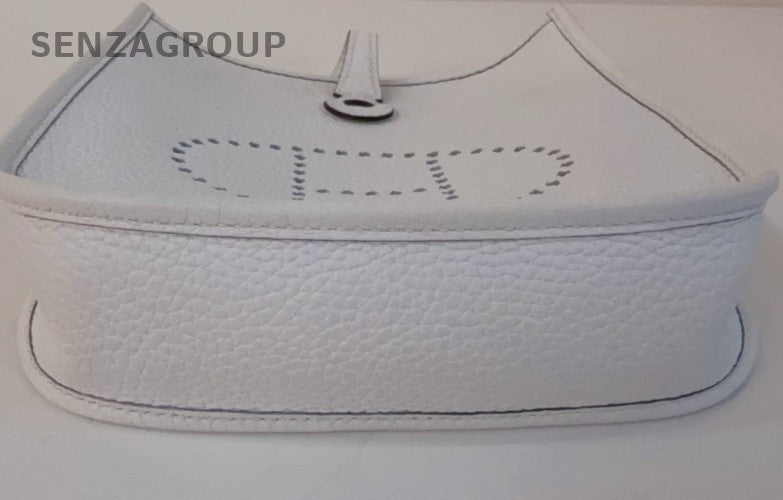 Hermes Evelyne TPM Mini Shoulder Bag White Silver Used Women Classic Designer
