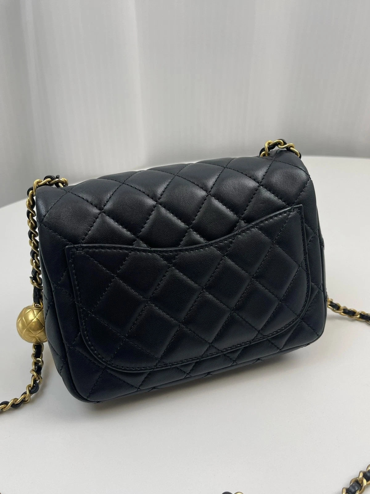 CHANEL Gold Ball Square Leather Crossbody Bag For Women