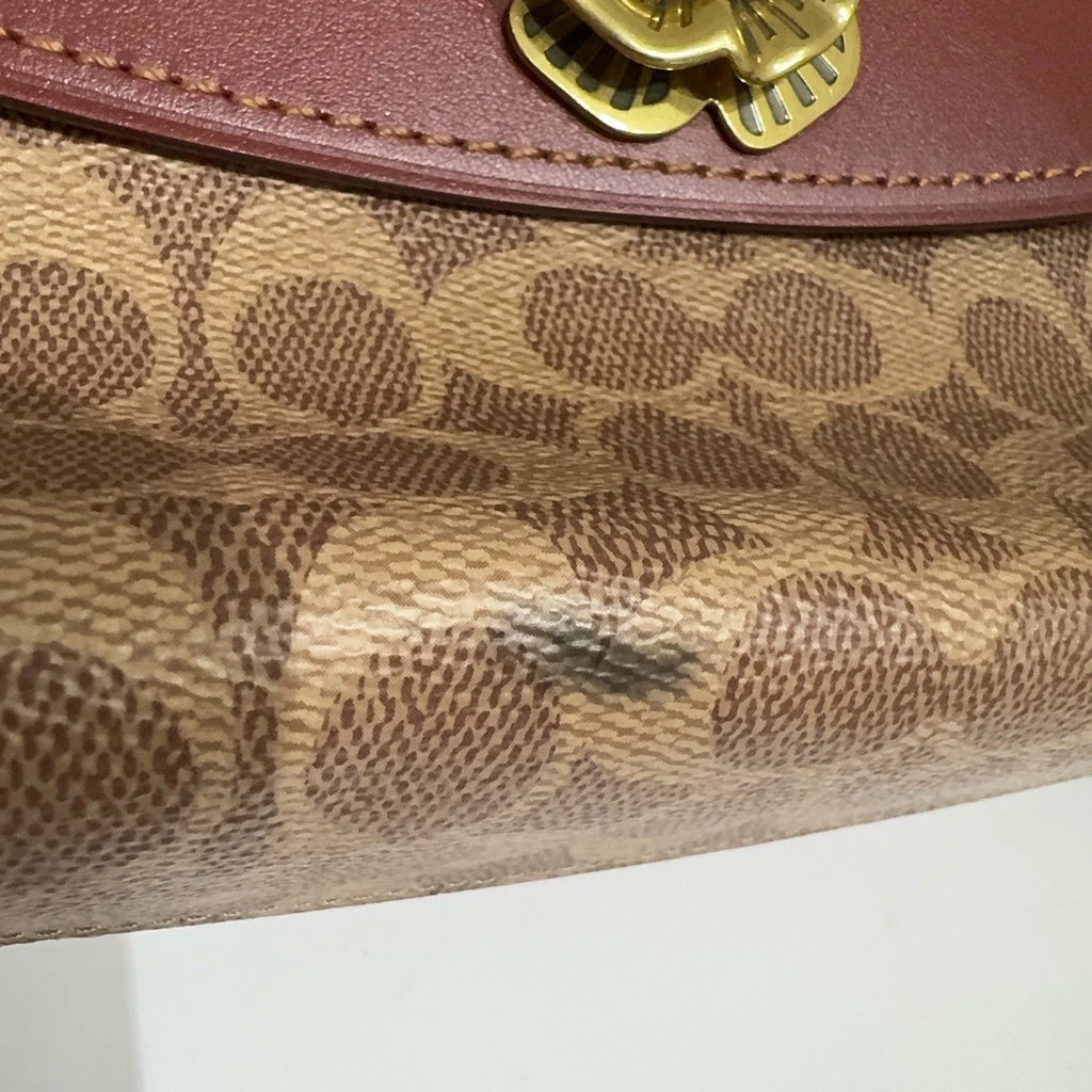 COACH Parker 26 Classic Canvas Calfskin Shoulder Crossbody Handbag For Women