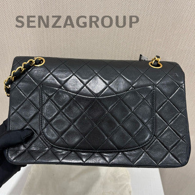 Chanel Black Gold CF Medium Vintage Quilted Chain Shoulder Bag