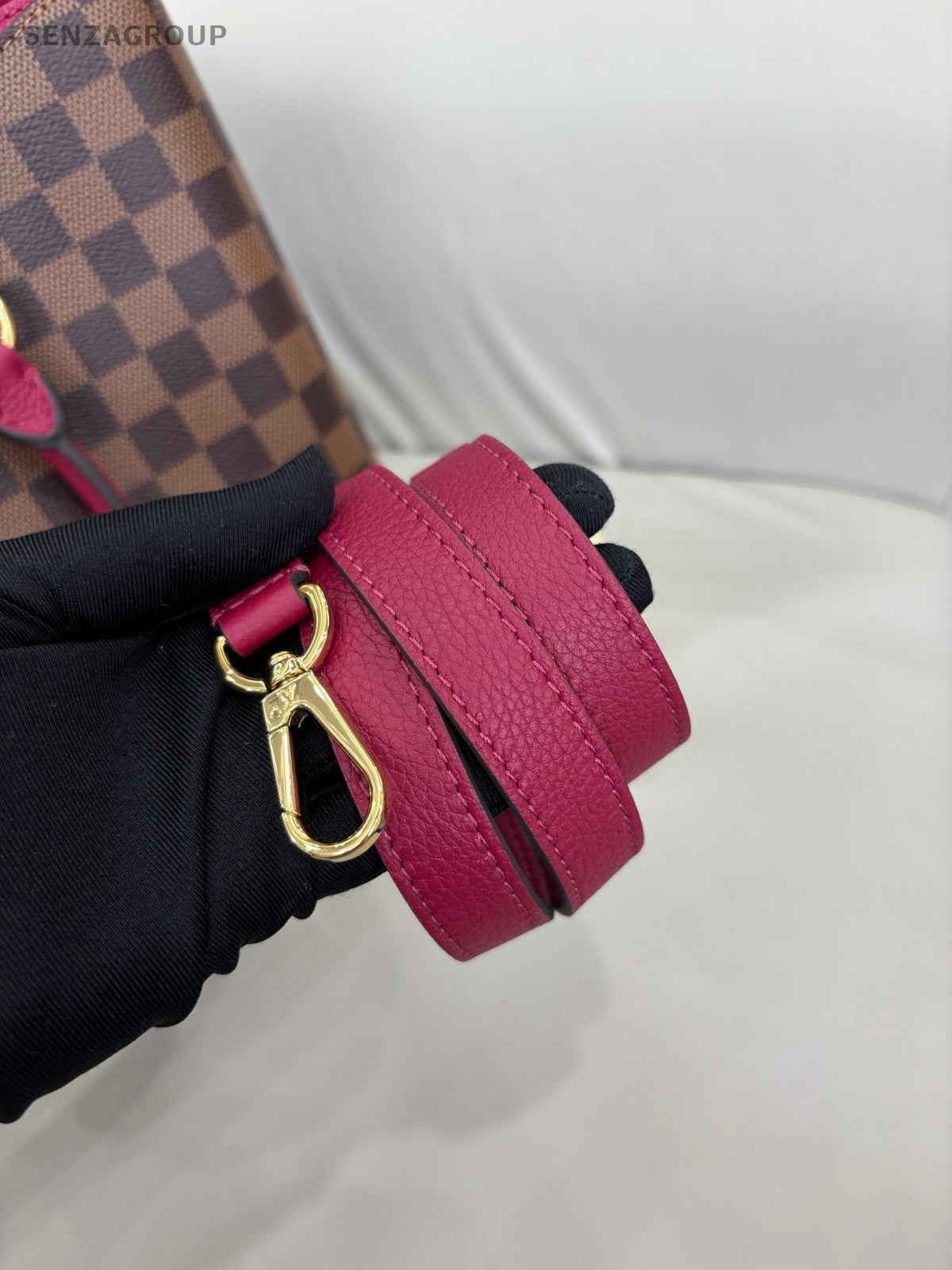 Louis Vuitton Riverside Damier Ebene Top Handle 2way Shoulder Handbag Brown Wome