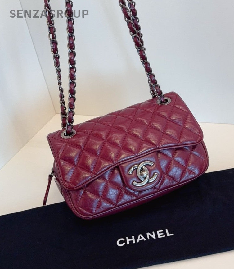 CHANEL Easy coco Bordeaux wine red calfskin Chain Shoulder bag Women Classic