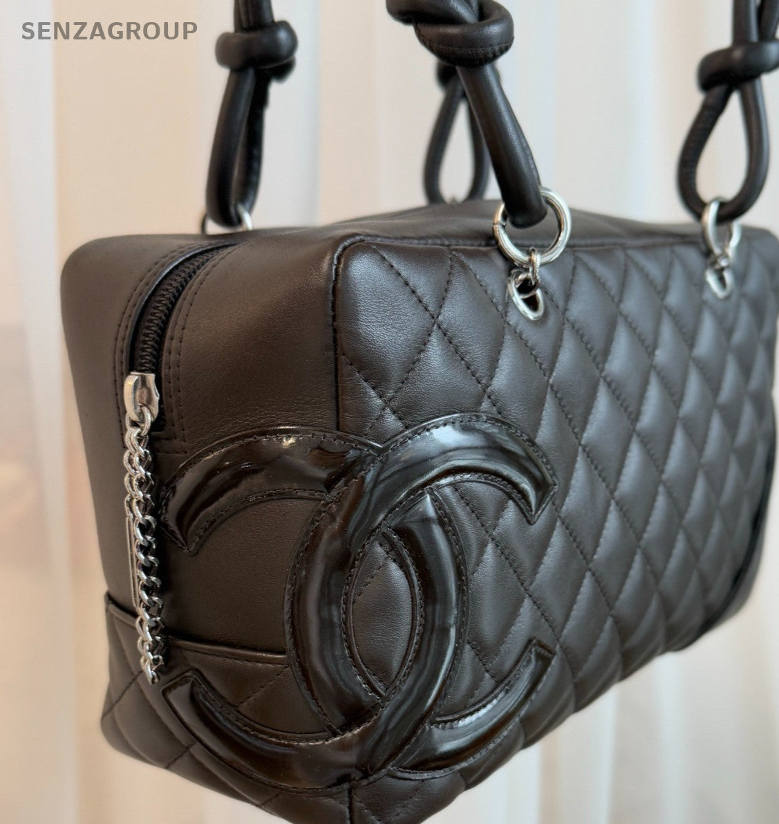 Chanel Cambon Pillow Bag Top Handle Shoulder Bag Women Black