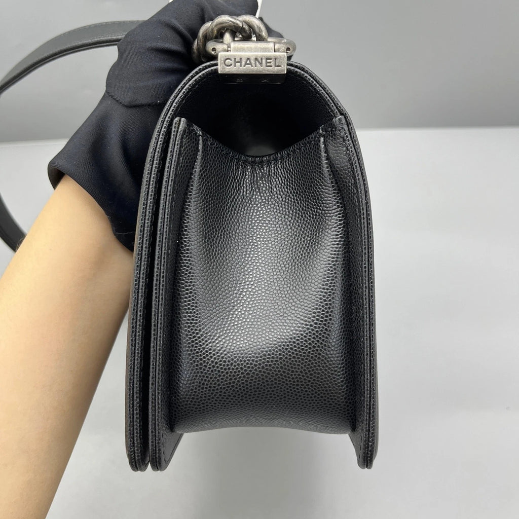 CHANEL Medium Leboy Black Leather Shoulder Bag For Women