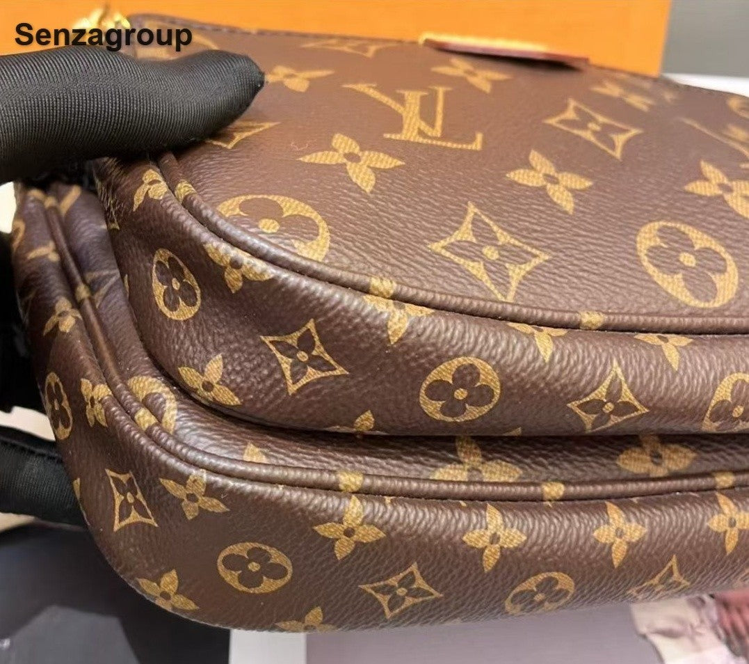 Louis Vuitton Multi Pochette Monogram Chain Shoulder Crossbody Brown Gold Women
