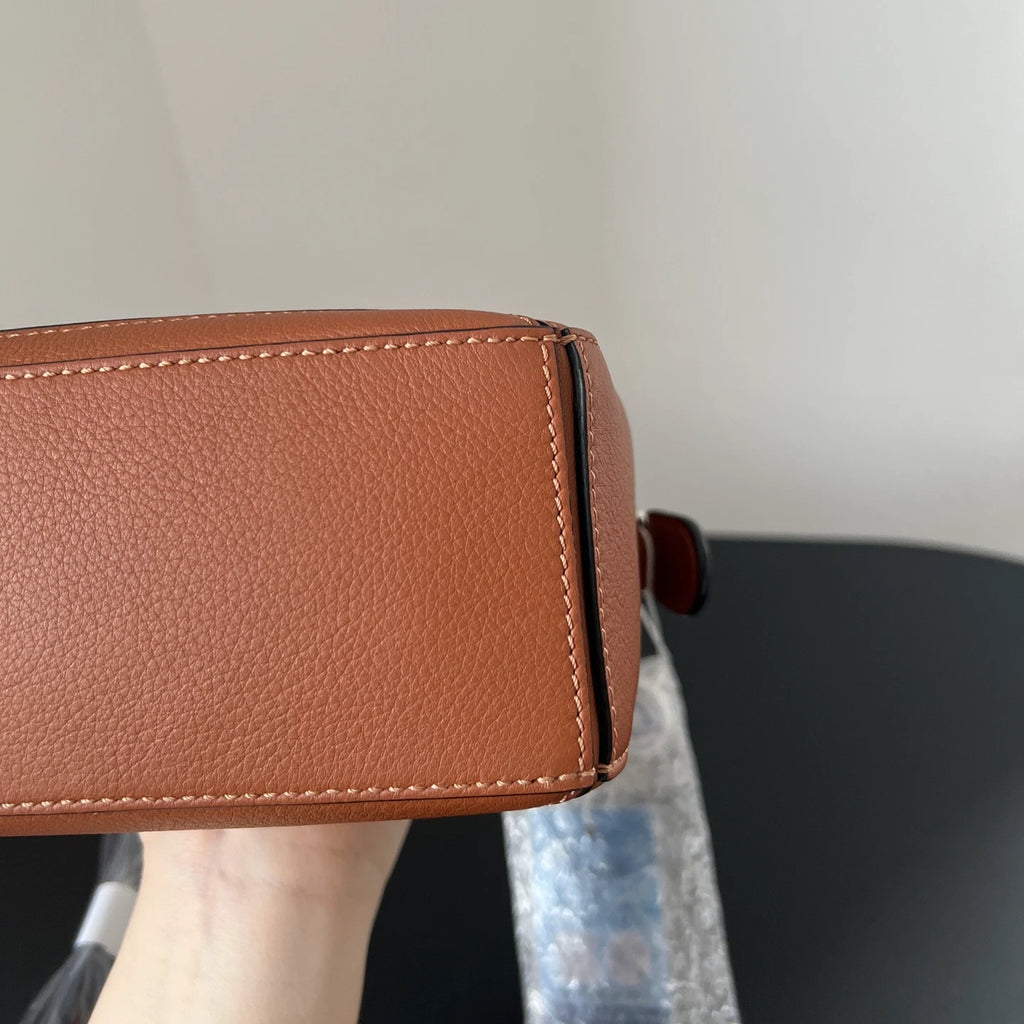 Authentic Loewe Puzzle Mini Caramel Brown Leather Geometric Handbag Crossbody