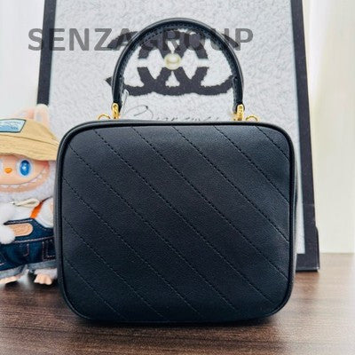 Gucci Blondie Black Gold Box Bag Classic Women's Shoulder Crossbody