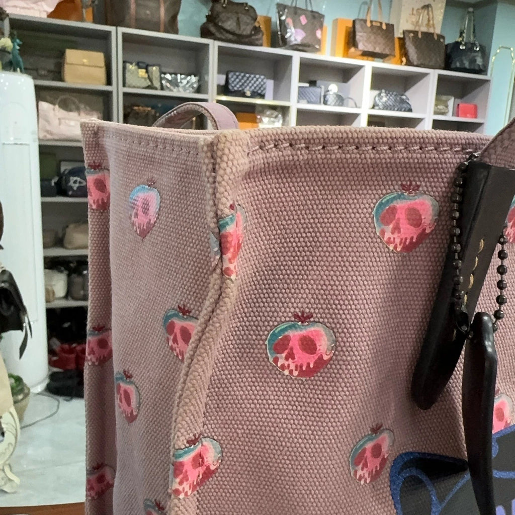 Coach X Disney Snow White Printed Canvas Tote Bag For Women