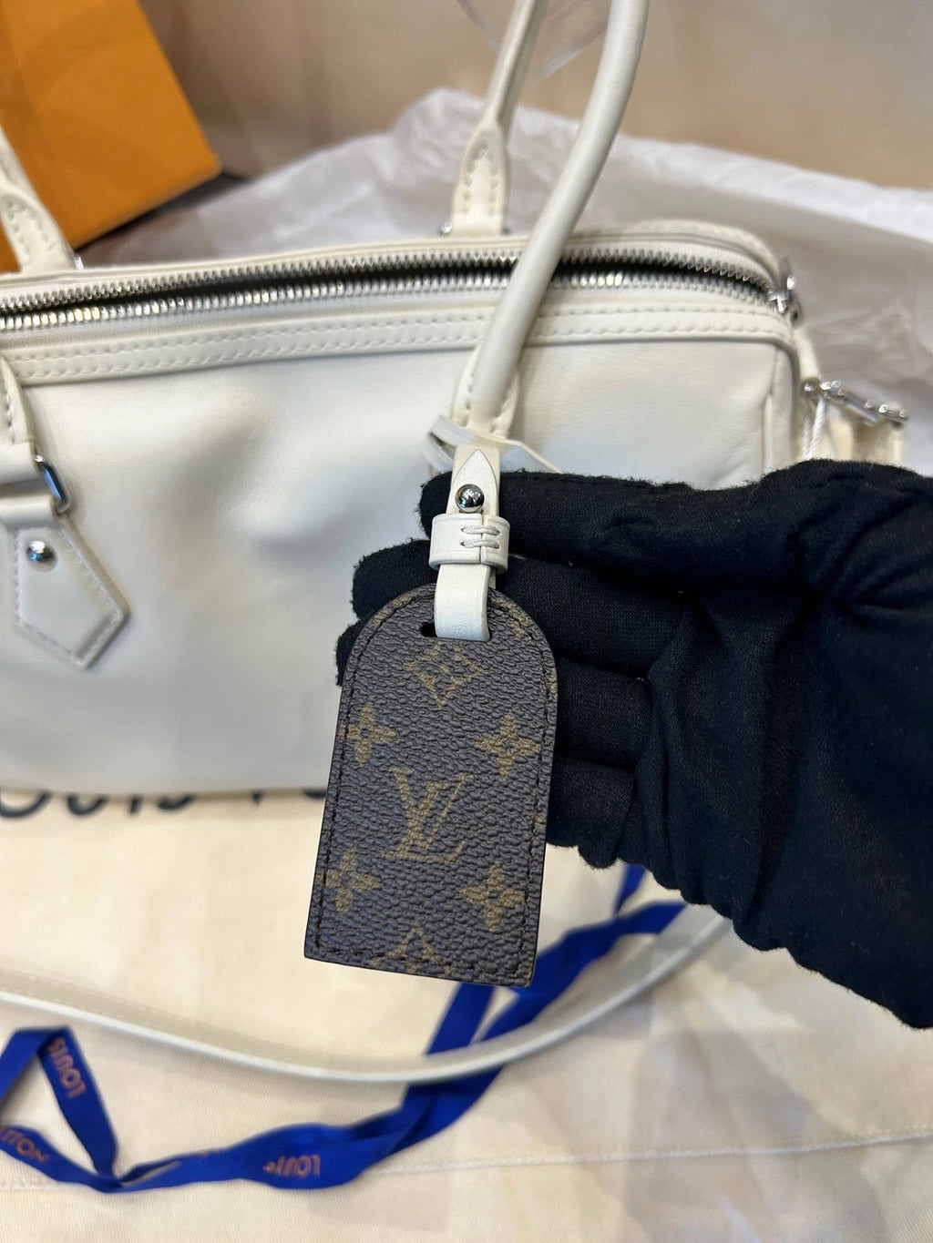 Louis Vuitton Speedy Cargo Vanilla Lambskin Shoulder Handbag For Women