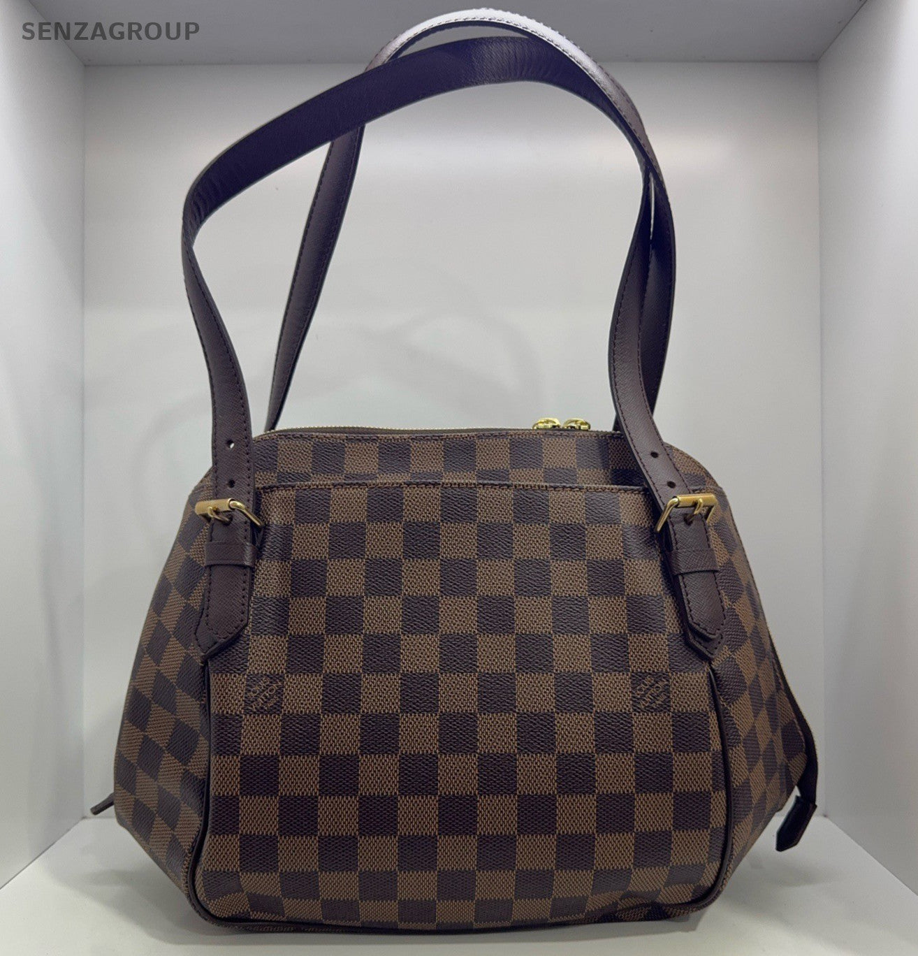 Louis Vuitton Damier Zipping Shoulder Bag Brown Gold Used Women Classic