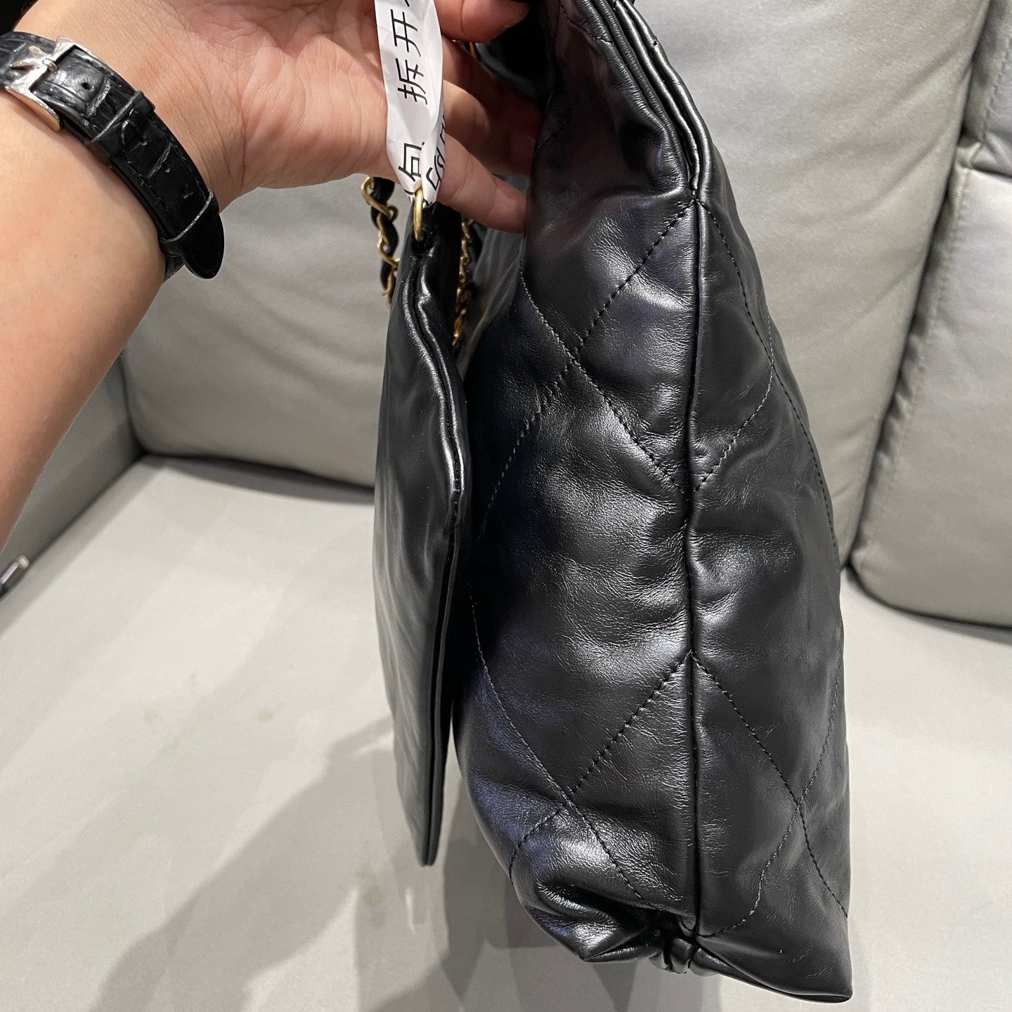 Chanel 22 Bag Small Black Gold Chain Shoulder Crossbody Bag