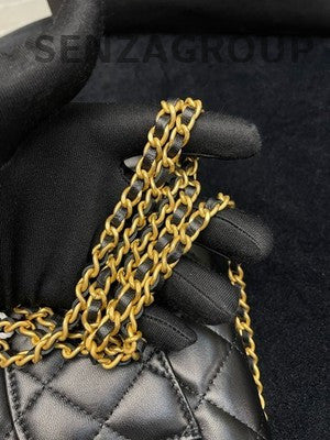 Chanel 23S Enamel Heart WOC Black Gold Chain Crossbody Bag