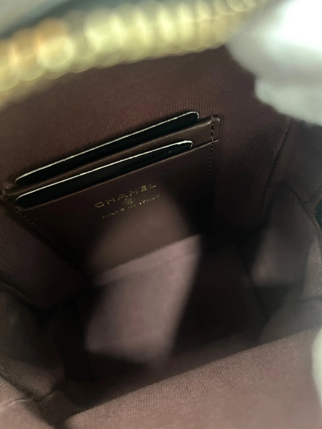 CHANEL Mini Black Gold Leather Backpack For Women