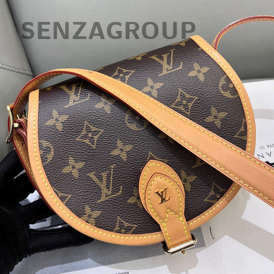 Louis Vuitton Monogram Tambourine Saddle Crossbody Bag Brown Gold