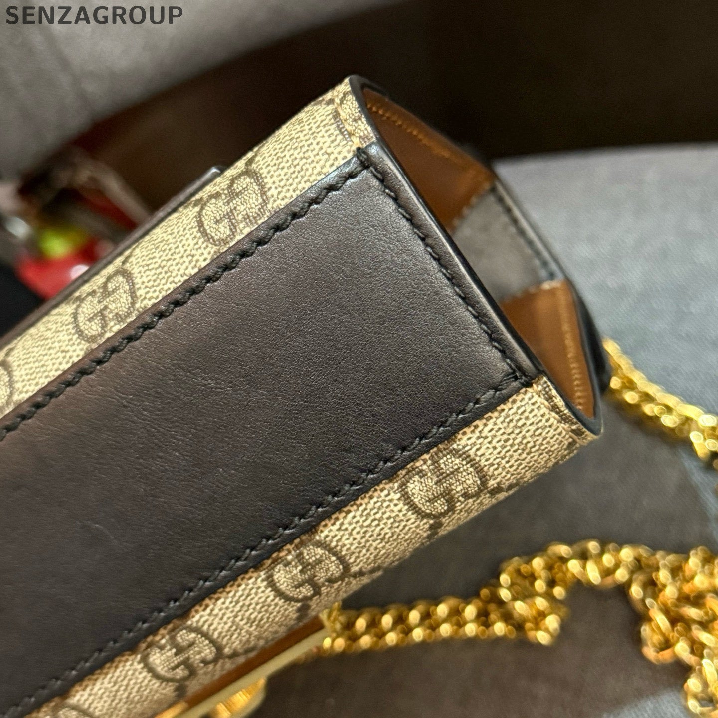 Gucci Padlock Small Chain Shoulder Bag Brown Classic Women's