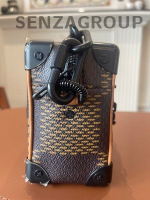 Louis Vuitton Nigo Monogram Soft Trunk Chain Shoulder Bag Brown Black
