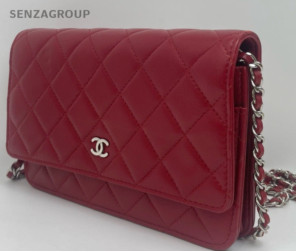 Chanel woc Diamond Shoulder Crossbody Bag Red Women