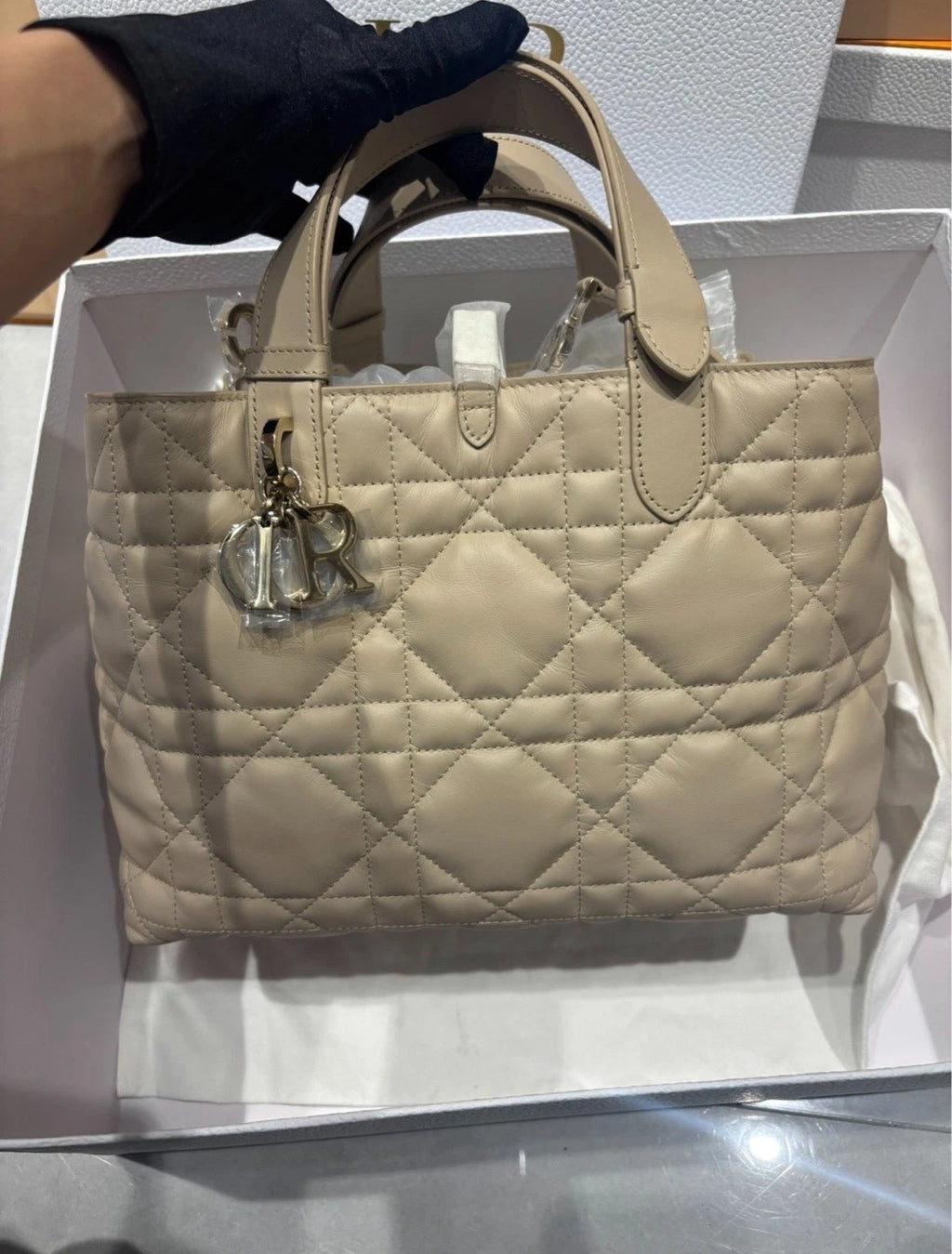 Dior Beige Medium Tote Handbag Bucket Bag For Women