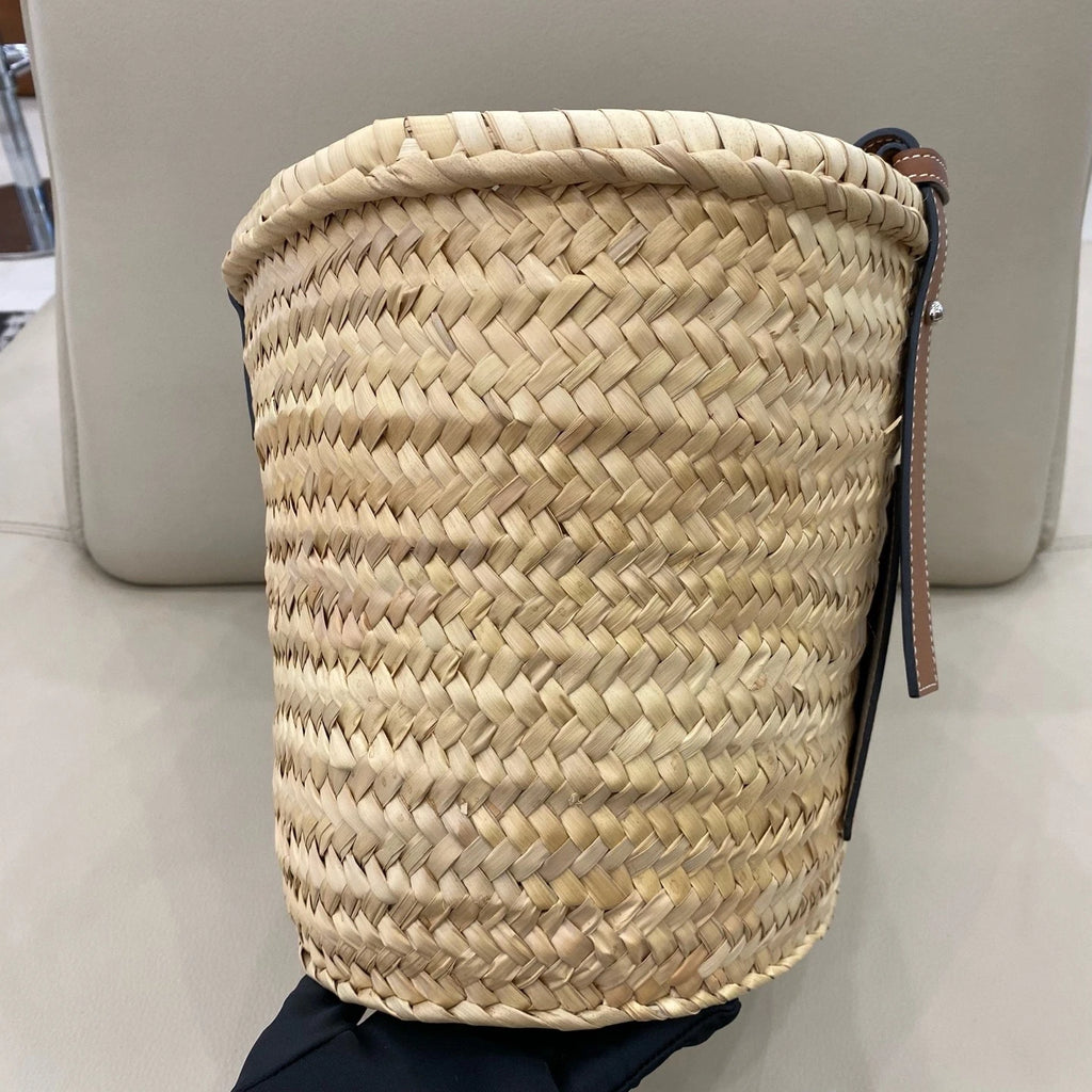Loewe Medium Woven Straw Tote Shoulder Bag For Women