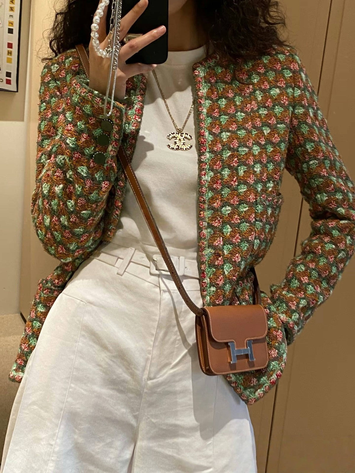 Hermes Constance slim Purse Brown Women DIY Various carrying methods Brand NEW