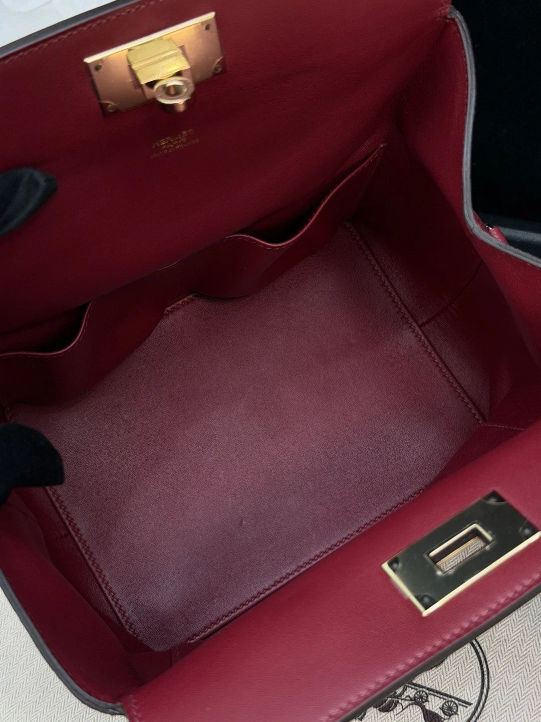 Hermes Tool Box20 Red Gold Hardware 2Way Top Handle Bag Crossbody