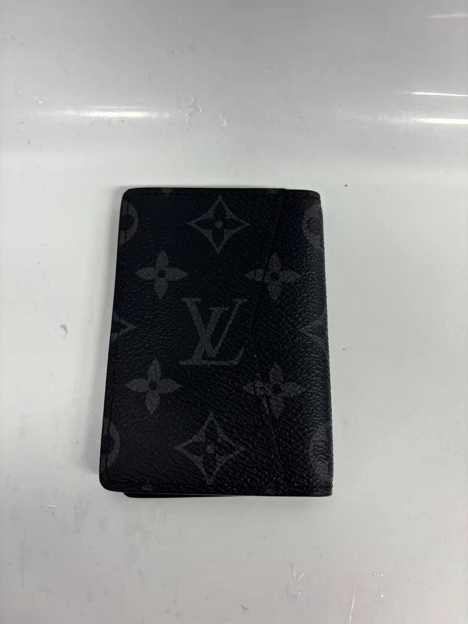 Sj0001 Louis Vuitton Black Monogram Canvas Card Holder U Excellent