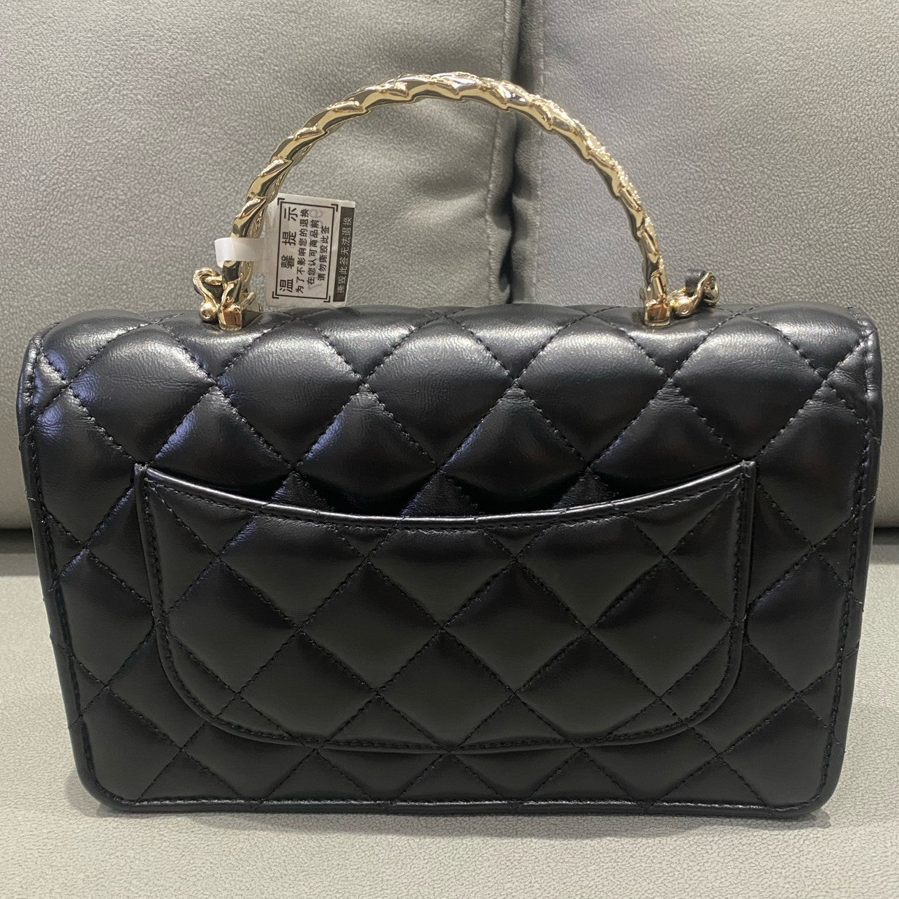 Chanel 24A WOC Black Gold Chain Shoulder Crossbody Bag Women's Fashion