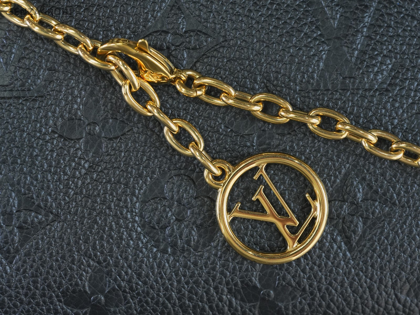 Louis Vuitton Black Monogram Empreinte NANO Madeleine Chain Shoulder bag Women