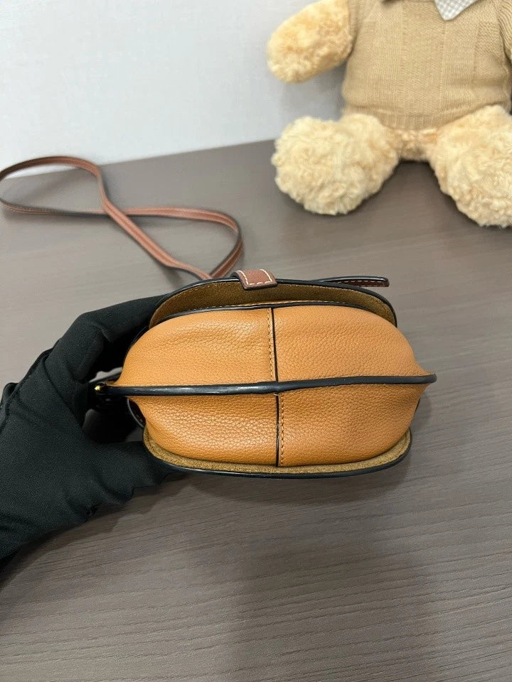 Loewe Brown Mini Gate Saddle Crossbody Bag For Women