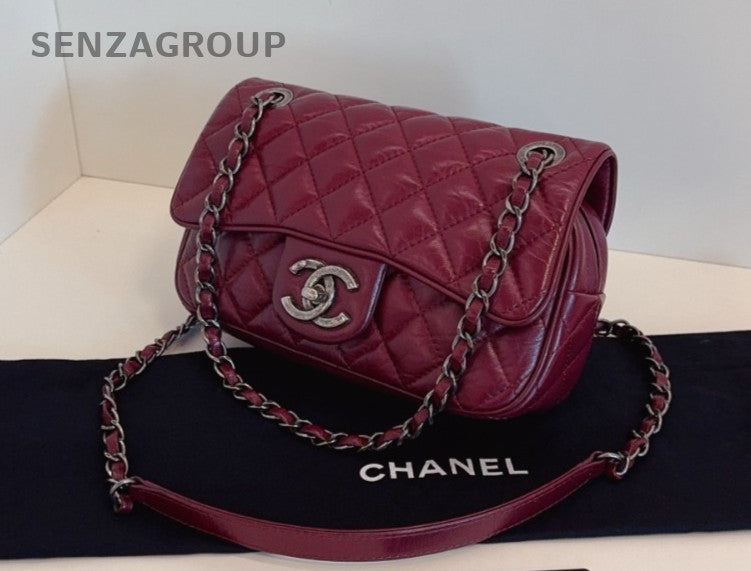 CHANEL Easy coco Bordeaux wine red calfskin Chain Shoulder bag Women Classic