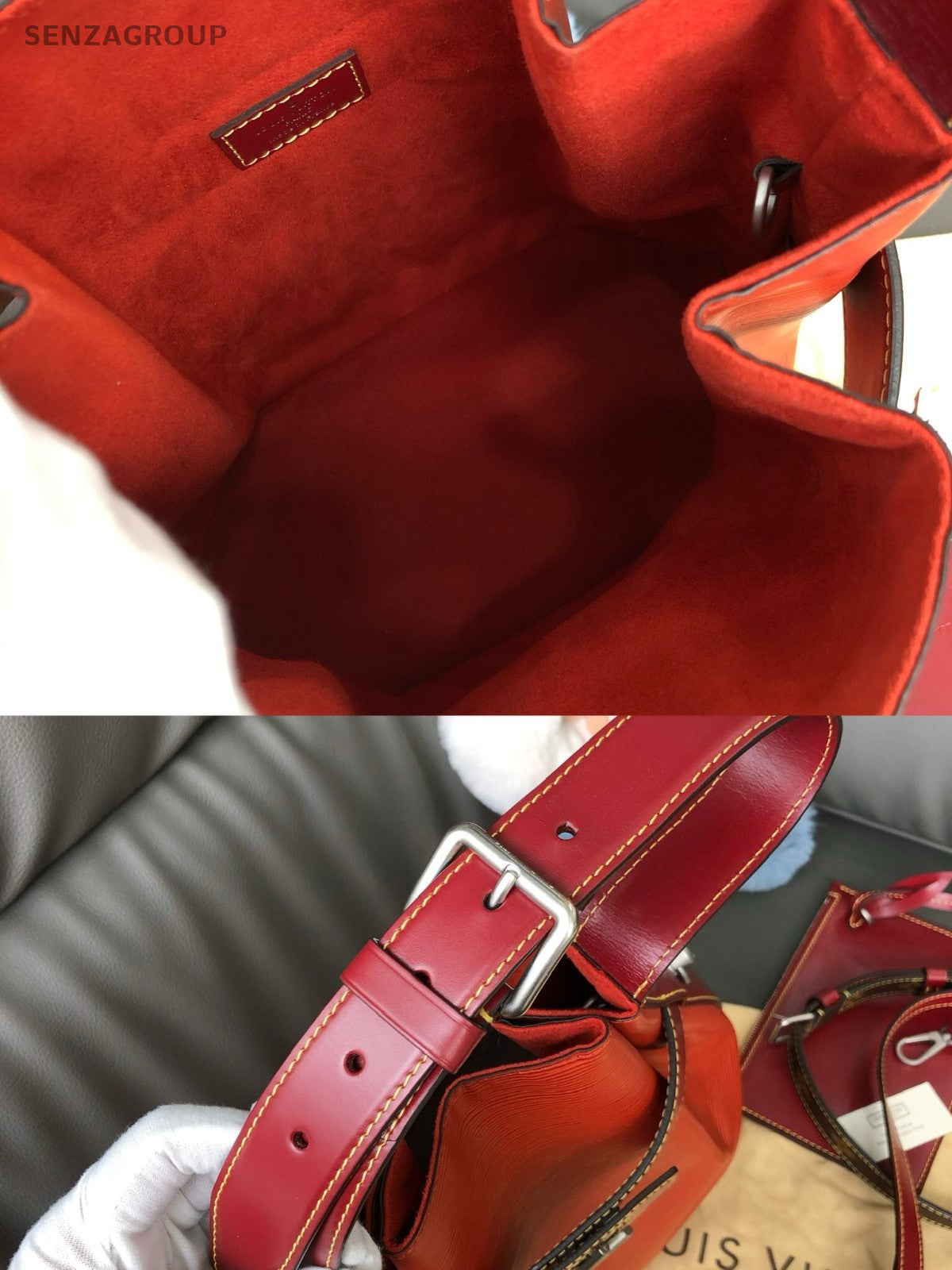 Louis Vuitton Twist Bucket Top Handle Epi Leather 2way Shoulder bag Women Red