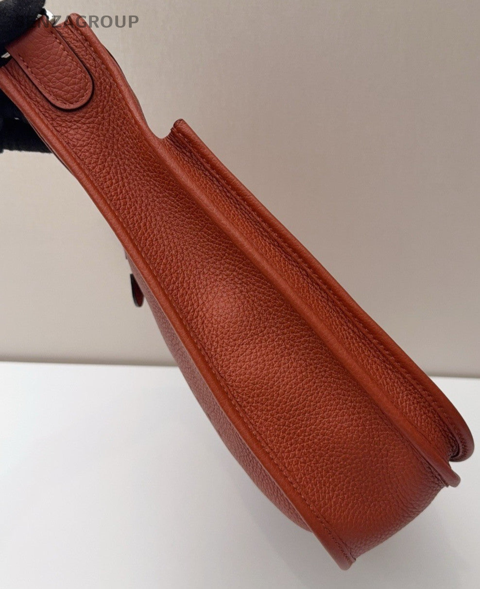 HERMES Evelyne29 Shoulder Bag Crossbody Orange Silver Used Women Classic