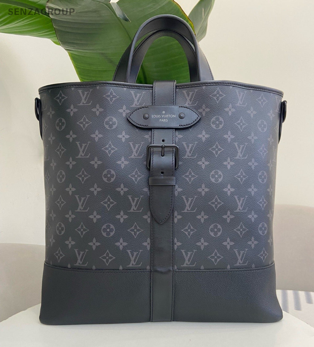 Louis Vuitton Saumur Tote Monogram Top Handle Bag Black Unisex Adults Classic